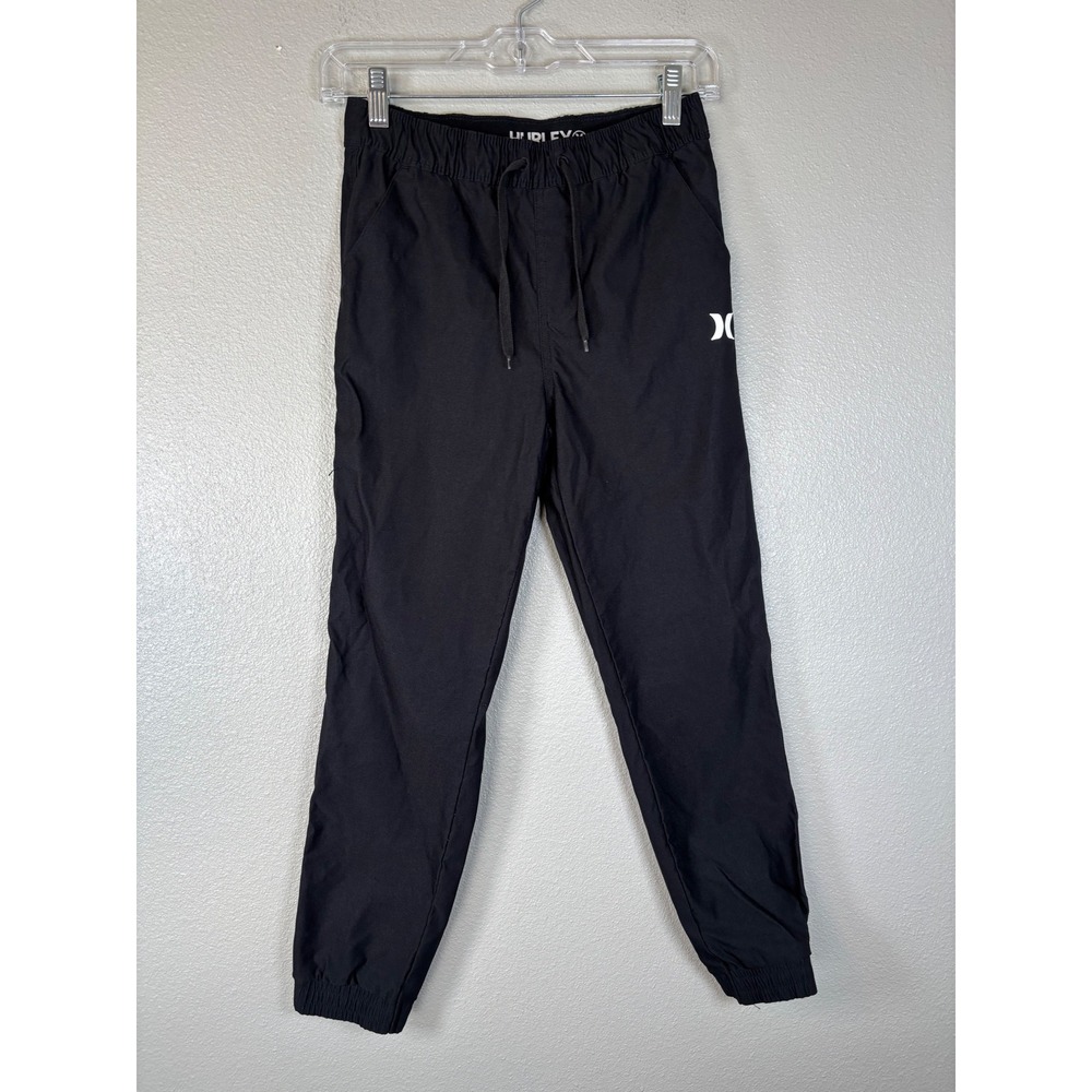 Hurley Kids Black Jogger Pants Elastic Waist Drawstring Size 10/12 7935-023